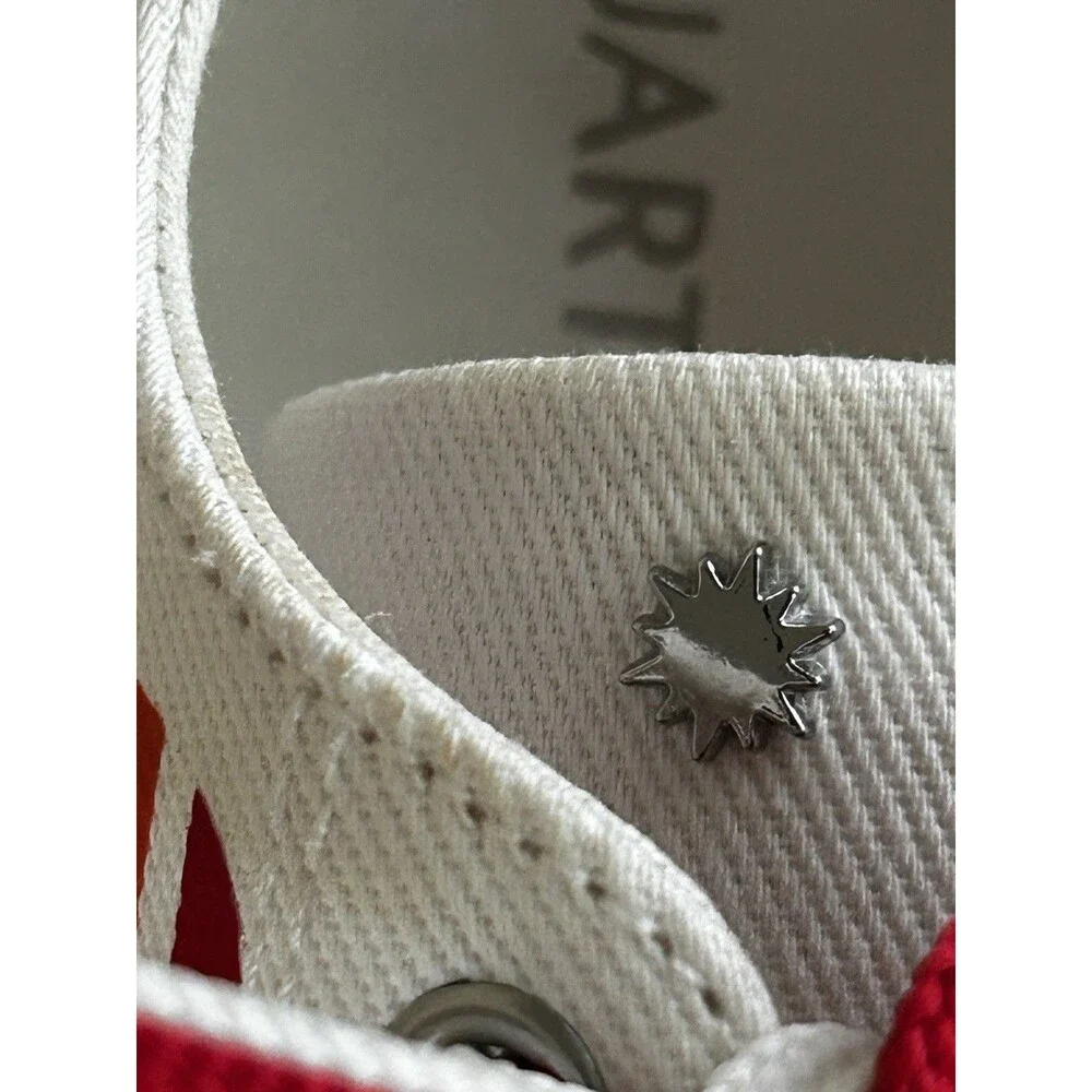 Stuart Weitzman Ollie Heart Sneakers Rainbow Pride Size 6 US Shoes White Comfy